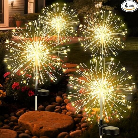 Solar Fireworks Lights Outdoor Waterproof Garden Fairy Light Outside - Picture 7 of 7